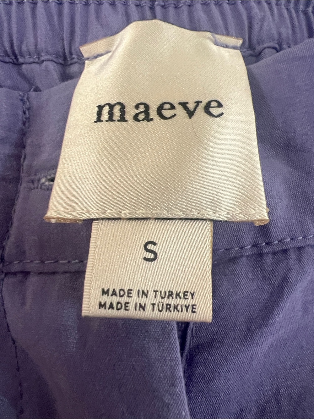 Maeve Lavender Wide-Leg Linen Blend Pants - Picture 3 of 6
